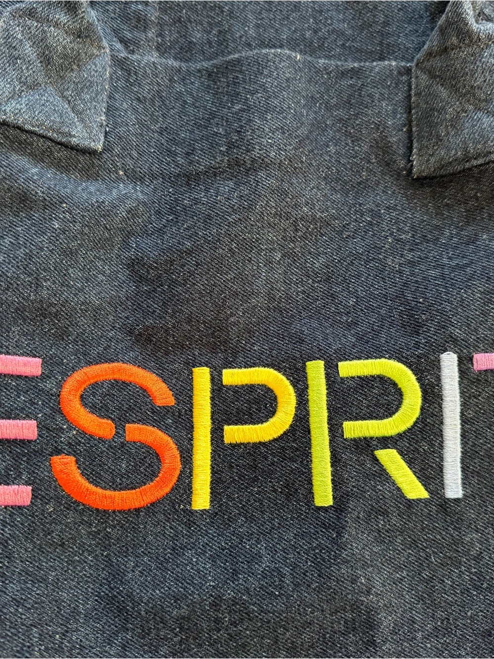 Esprit Denim Tote with Rainbow Logo - Picture 5 of 6